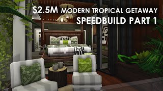 Building the Tropical Getaway  Part One  Bloxburg Speedbuilds Roblox [upl. by Milicent]