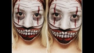 Twisty the Clown American Horror Story Makeup Facepaint Tutorial [upl. by Rauscher]