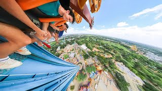 POV going STRAIGHT DOWN on a DROP TOWER  Falcons Fury at Busch Gardens Tampa [upl. by Idieh]