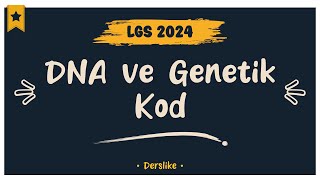 DNA ve Genetik Kod  LGS 2024 [upl. by Jeroma445]