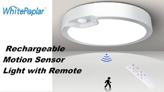 WhitePoplar Rechargeable Motion Sensor Closet Light with Remote [upl. by Rehptosirhc560]