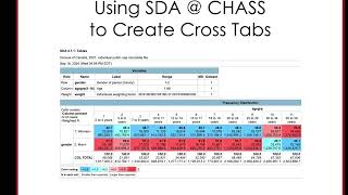 Using SDACHASS to Create Cross Tabs [upl. by Kerge255]