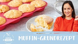 MuffinGrundrezept – für herrlich fluffige Muffins 🧁 I Einfach Backen [upl. by Airla22]