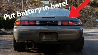 How to Battery relocation on ANY CAR  240sx rb25 [upl. by Ordnasil]