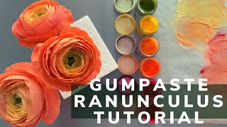 How to make a Gumpaste Ranunculus  Tutorial  Make Sugar Flowers at Home with Finespun Cakes [upl. by Nylikcaj]