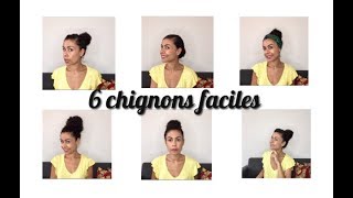 6 chignons faciles à faire pour cheveux bouclés [upl. by Haldi207]