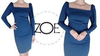 DIY Sewing Leg of Mutton Sleeve Classy Dress  FREE Sewing Pattern  Zoe DIY [upl. by Anoif628]