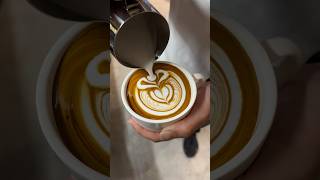 New Rose Art 🌹🌿 coffeart coffee coffeeart latteeart latteartbasic cafelatteart roseart [upl. by Renate]