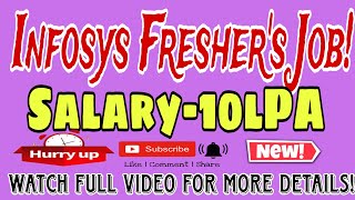 Infosys Recruitment 2024  Hiring for Freshers  Salary Upto 10 LPA Package [upl. by Phillie]