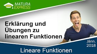 Erklärung und Übungen zu linearen Funktionen  Zentralmatura Mathematik Jänner 2018 08 [upl. by Lednar]