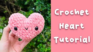 Crochet Heart Tutorial  Free Crochet Pattern How To [upl. by Chu]