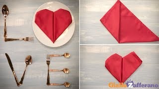 Tovagliolo a forma di cuore  Tutorial [upl. by Refinney]