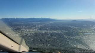 Bombardier Challenger 350 Jet landing Burbank CA  BUR Runway 8 Visual Approach LPS [upl. by Dlorag777]