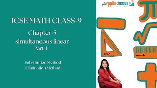 ICSE Class9  Maths  Chapter  5 Simultaneous Linear Equation [upl. by Ettelloc]