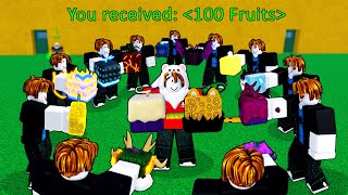 100 People Spin Fruits For Me in Blox Fruits GOD LUCK [upl. by Noli297]