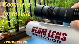 Apexel 2040x variable zoom lens for mobile vs Herm rh 57500 zoom lens for mobile [upl. by Llehsam980]