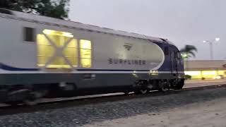 Amtrak Surfliner Oxnard Vineyard Ave 60fps action 8724 [upl. by Colwin]