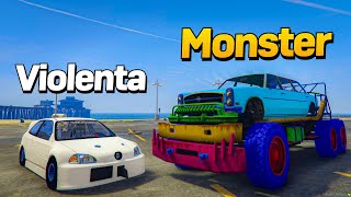 Usamos Mi Honda Civic Vtec Para Enfrentar A Los Monster Trucks [upl. by Polash]