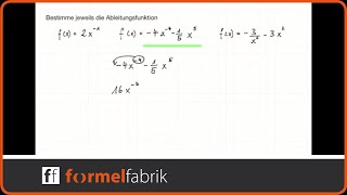 Ableitung von Funktionen mit negativen Exponenten 3 Beispielsaufgaben [upl. by Mccandless]