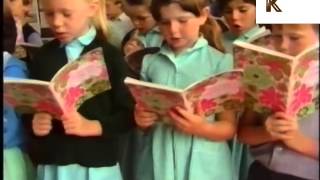 1980s UK Village School Assembly Children Sign Hymns Archive Footage [upl. by Naegem]