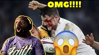 American NFL Fan Reacts To NFL Hits Vs Rugby Hits They Don’t Wear Protection 😳 [upl. by Corene]