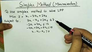 Lec 7 Simplex Method Minimization Problem In Hindi  Solve an Example [upl. by Enyrhtac]