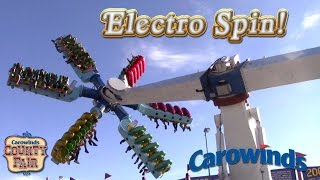 Electro Spin Ride at Carowinds Theme Park in Charlotte NC [upl. by Lechar]