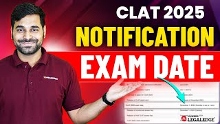 CLAT 2025 Exam Date Announced by CLAT Consortium Update  CLAT 2025 Date Confirmed [upl. by Schroder351]