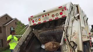 Irving Solid Waste Services Sterling LT7500 Heil PakMor Rear End Loader Garbage Truck Part 2 [upl. by Nnaassilem]