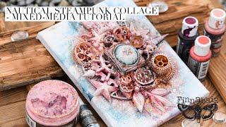 Nautical Steampunk Collage  Mixedmedia Tutorial by Finnbabair [upl. by Kirstin]