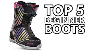 TOP 5 BEGINNER SNOWBOARD BOOTS [upl. by Kinnon68]