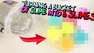 1 STORE BOUGHT SLIME BUCKET INTO 8 HOME MADE SLIMES Slimeatory 484 [upl. by Mariande]