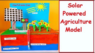 solar powered irrigation agriculture model  best out of waste  science project  howtofunda [upl. by Anaejer]