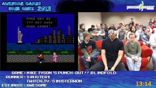 Mike Tysons Punch Out Speed Run Blindfold Attempt by Sinister1 AGDQ 2013 NES [upl. by Yadrahs]