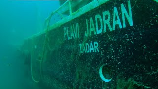 Underwater shipwreck exploration  quotPlavi Jadranquot shortly after sinking [upl. by Blisse]