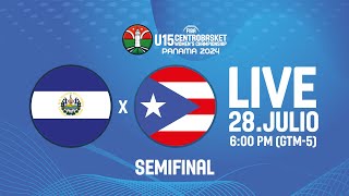 LIVE  El Salvador v Puerto Rico  CENTROBASKET FEMENINO U15  3rd Place Game [upl. by Yedsnil327]