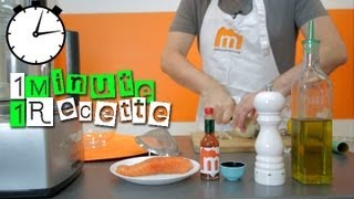 1 Minute 1 Recette  Tartare de saumon [upl. by Alekat]