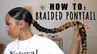 HOW TO LOW BRAIDED PONYTAIL  BEGINNER FRIENDLY BRAIDS [upl. by Lucchesi446]