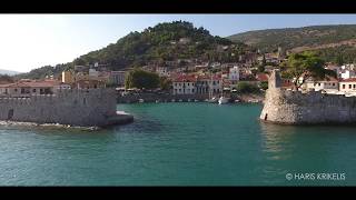 Nafpaktos port and castle  Aerial footage 4K [upl. by Demmahum597]