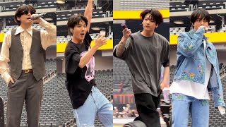 4K 220415 Idol Soundcheck BTS Fancam Permission to Dance PTD On Stage Las Vegas Concert Live 방탄소년단 [upl. by Estell]