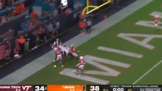 Virginia tech vs Miami final play is chaos [upl. by Anemolihp]