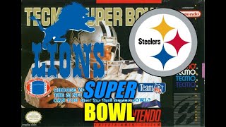 Tecmo super bowl Snes Lions vs Steelers Super bowl comeback [upl. by Corkhill]