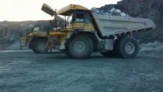 Dumping stones into the shaft Bremanger Quarry [upl. by Zachariah27]