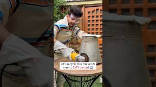 DIY Table from old Bucket table diy shortsfeed shorts viralvideo viralshorts trending art [upl. by Cormier]