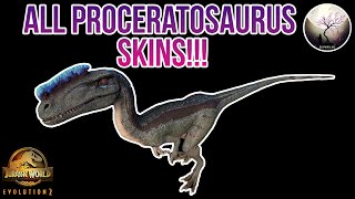 ALL PROCERATOSAURUS SKINS SHOWCASE 4K  Jurassic World Evolution 2 [upl. by Rfinnej548]