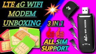 LTE 4G WIFI MODEM UNBOXINGALL SIM SUPPORTONE OF THE BEST DONGLE [upl. by Azpurua]