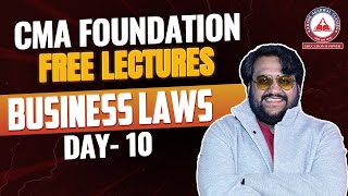 Business Laws Day 10 CMA Foundation Free Lectures  Akash Agarwal Classes [upl. by Reiche]