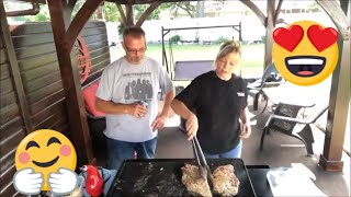 Chicken fried steak on the Camp Chef Flattop [upl. by Sherri]