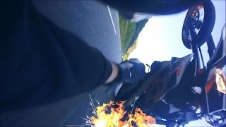 KTM SMCR Wheelie FAIL CRASH  NO burns after WheelieCrash  RAW [upl. by Luckett]