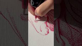 ASMR drawing inkcartridges ballpointpen stipplingart tattooartist [upl. by Nae]